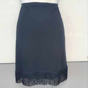 EUC Black Fringe Hem Dancing Skirt Sz S/M, No Snags, Candy Rain Y2K